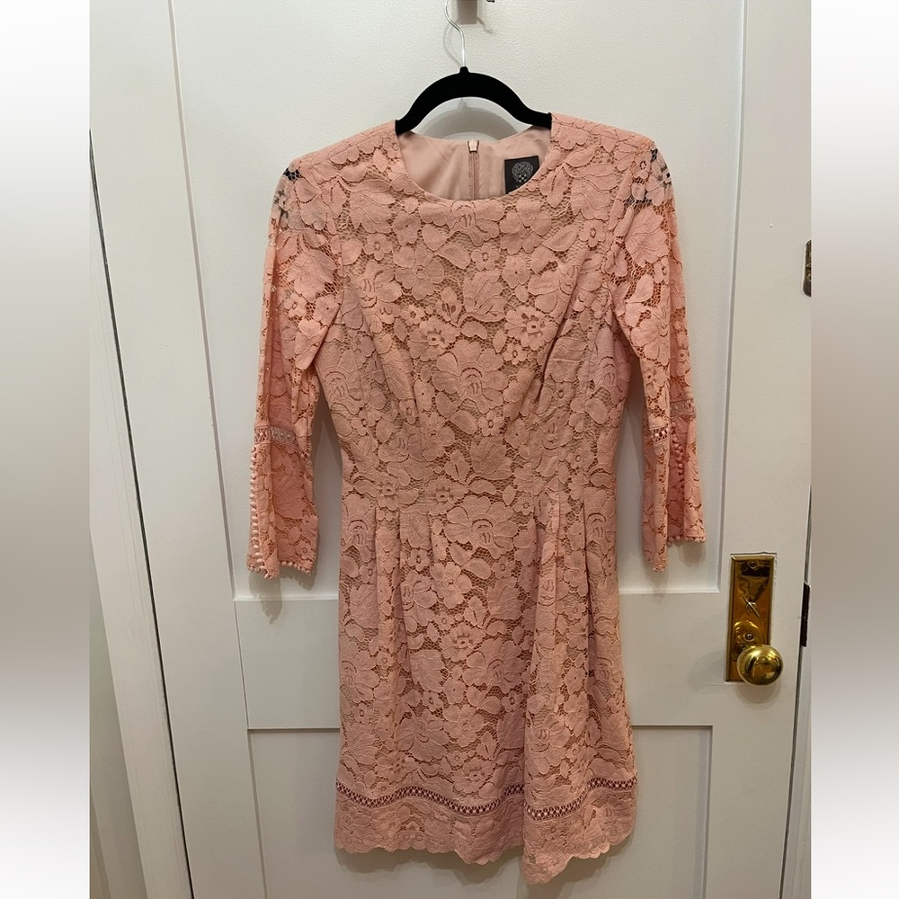 Vince Camuto Pink Long Sleeve Sheath Dress